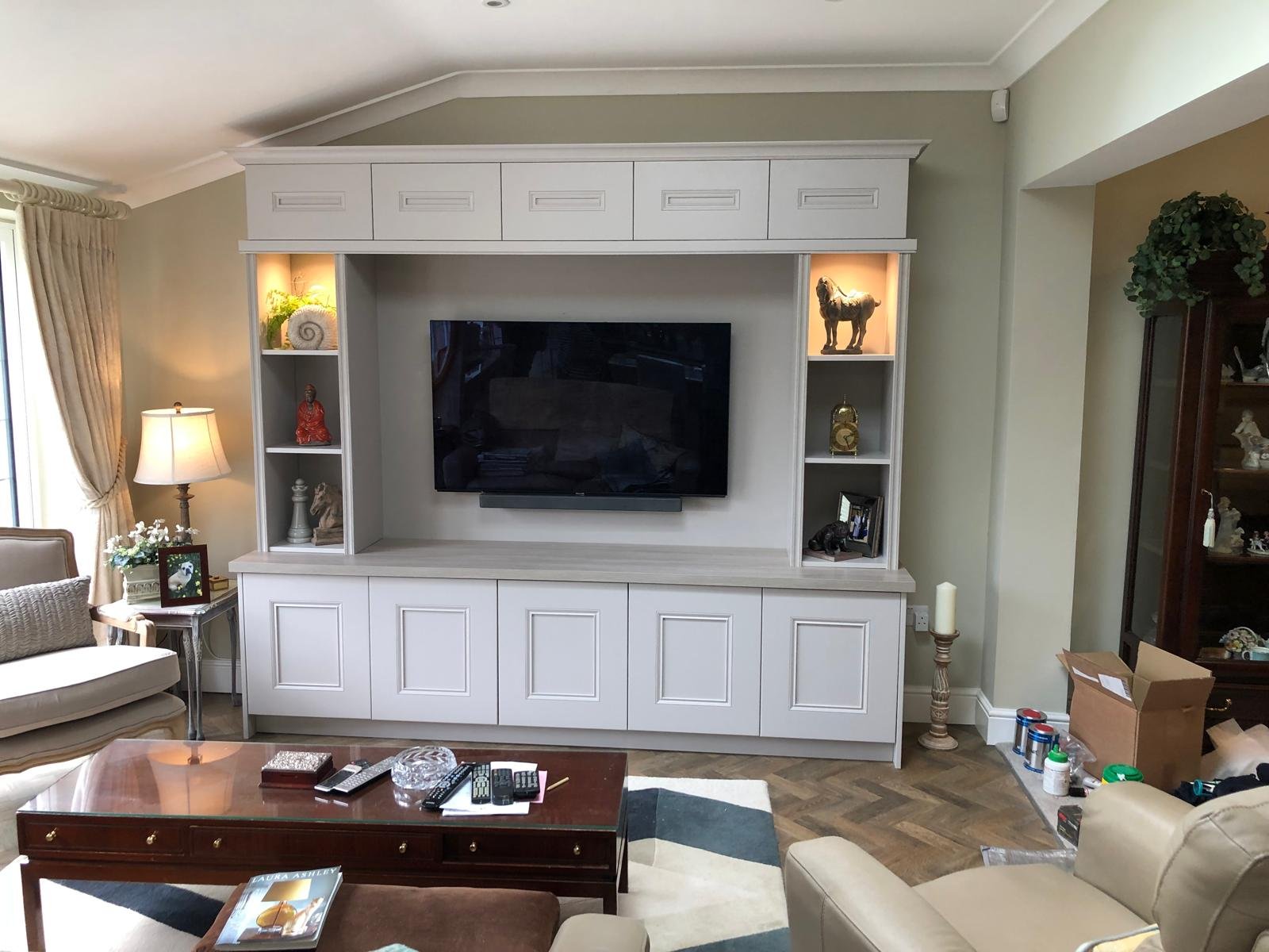 Custom Media Spaces 1 Bespoke Media Wall Installation by NJ Carpentry And Building in Surrey